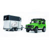 Coche Land Rover Defender SW con remolque equino y caballo - Escala 1:16