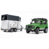 Coche Land Rover Defender SW con remolque equino y caballo - Escala 1:16