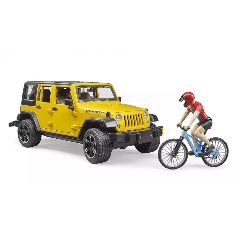 Jeep Wrangler Rubicon Unlimited bicicleta y ciclista