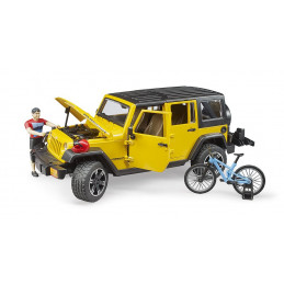Jeep Wrangler Rubicon Unlimited bicicleta y ciclista
