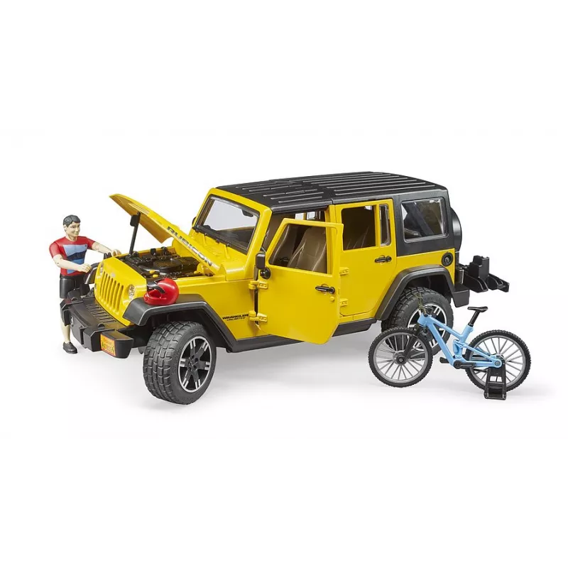 Jeep Wrangler Rubicon Unlimited bicicleta y ciclista