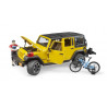 Jeep Wrangler Rubicon Unlimited bicicleta y ciclista