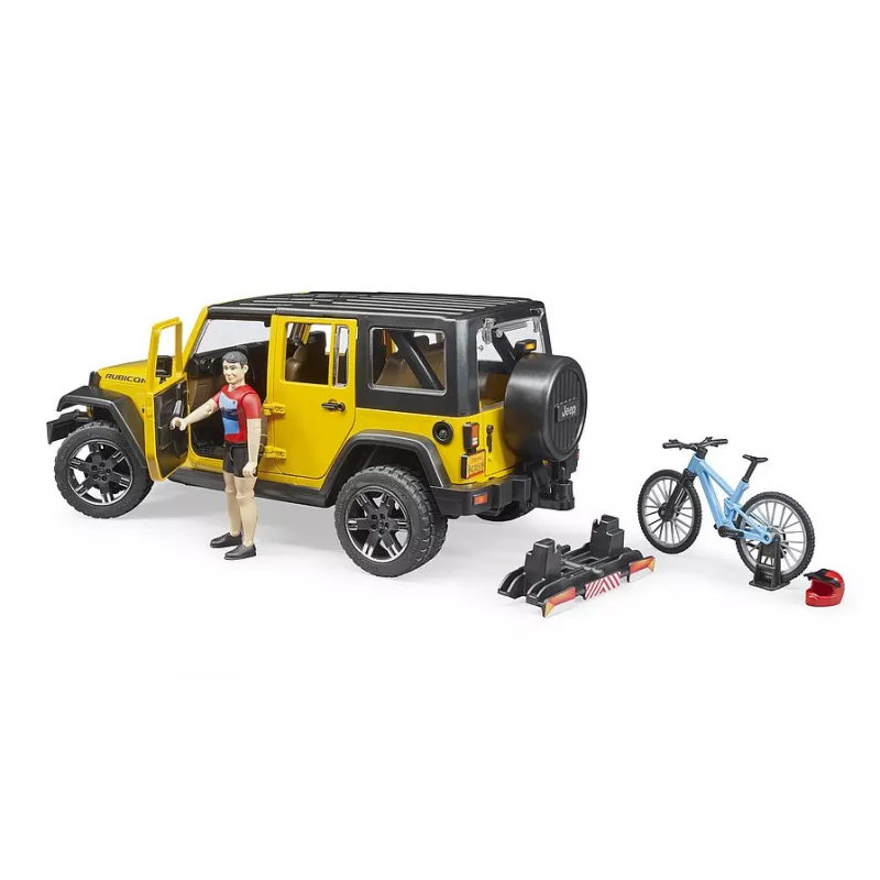 Jeep Wrangler Rubicon Unlimited bicicleta y ciclista