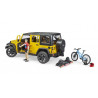 Jeep Wrangler Rubicon Unlimited bicicleta y ciclista