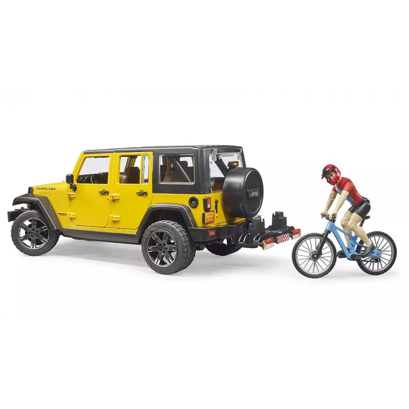 Jeep Wrangler Rubicon Unlimited bicicleta y ciclista