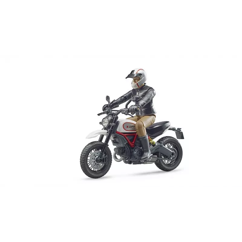 Moto Scrambler Ducati Desert Sled con piloto