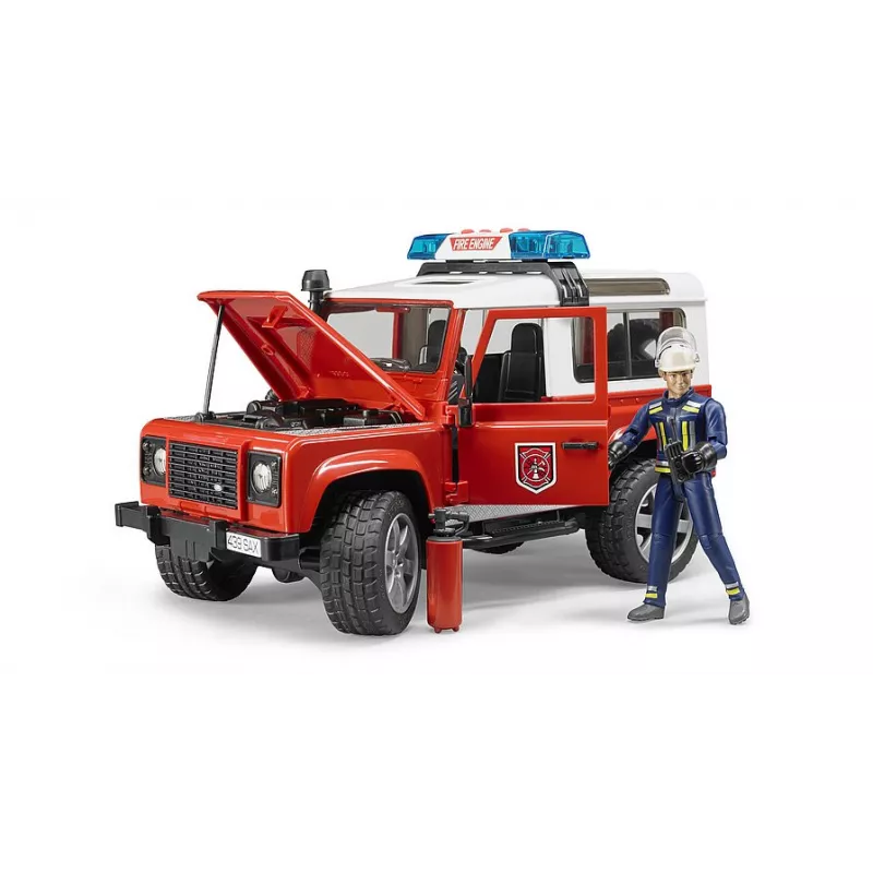 Land Rover Defender Station Wagon bomberos con muñeco