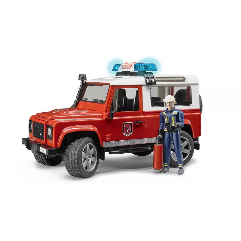Land Rover Defender Station Wagon bomberos con muñeco