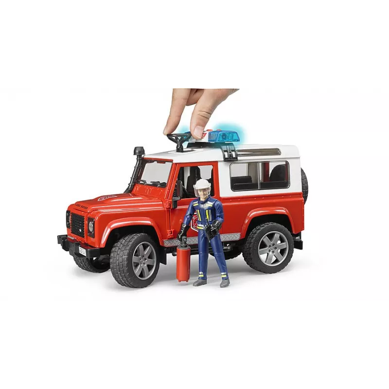 Land Rover Defender Station Wagon bomberos con muñeco