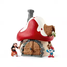 Casa de pitufos con 2 figuras