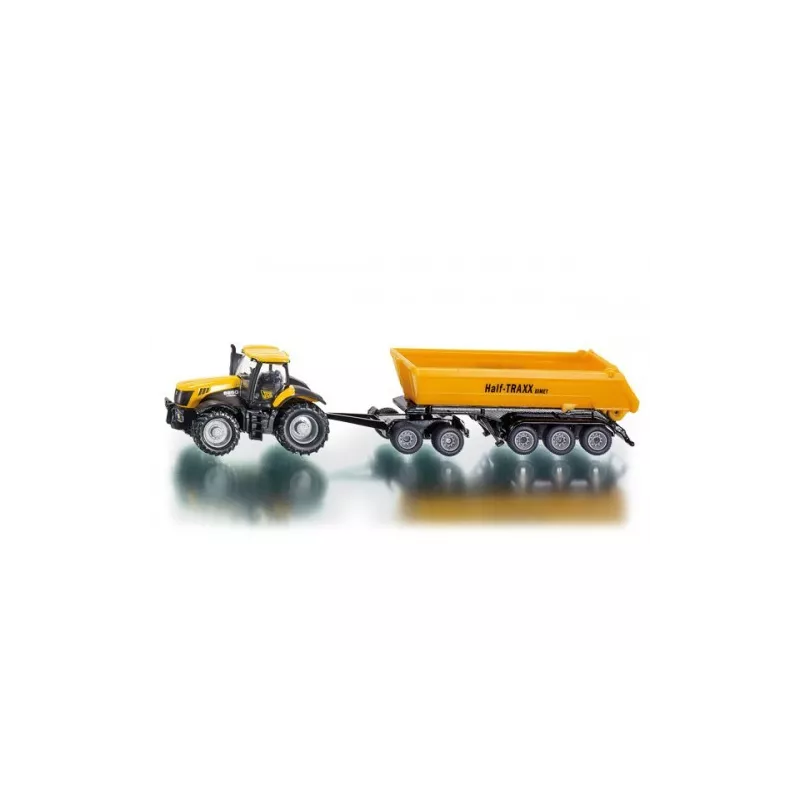Tractor JCB con remolque banera - escala 1:87