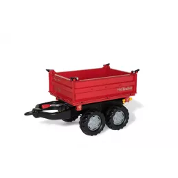 Remolque 2 ejes Rojo para tractor a pedales