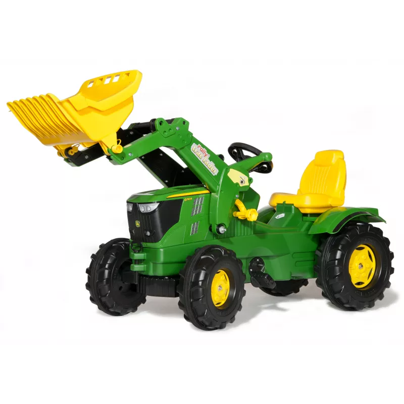 Tractor John Deere 6210R con pala a pedales