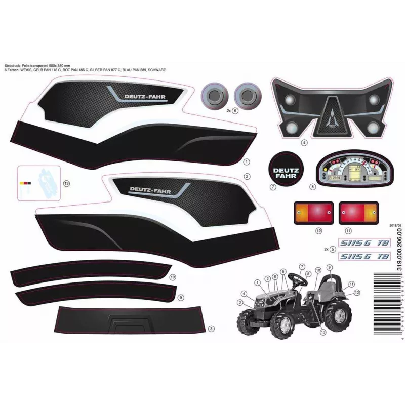 Pegatina rollyKid Deutz Fahr 5115