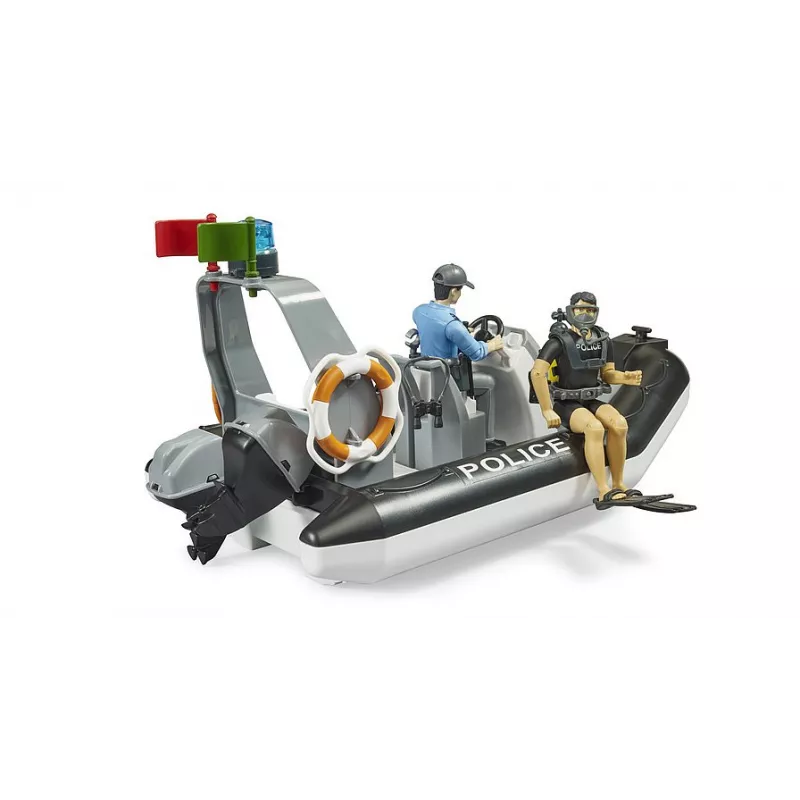 Bote policía bworld con policía, buceador y accesorios