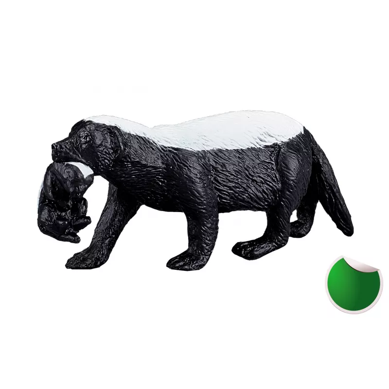 Tejón de miel hembra con cachorro