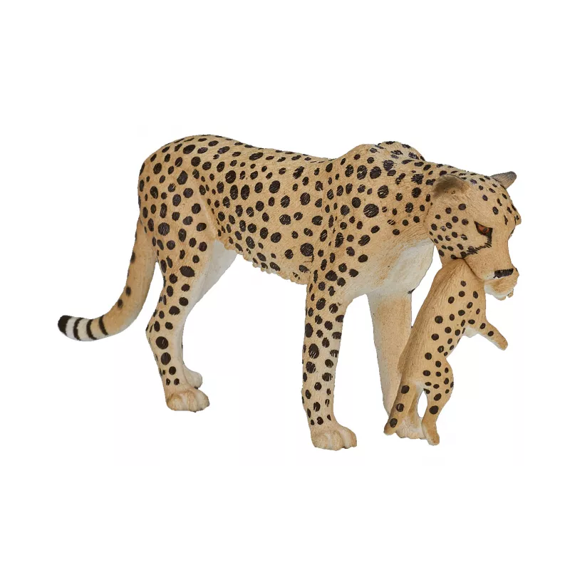 Guepardo hembra con cachorro